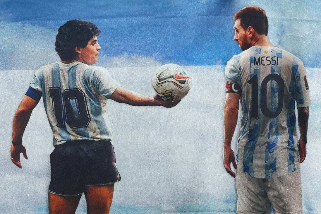 Lionel Messi Diego Maradona Canvas