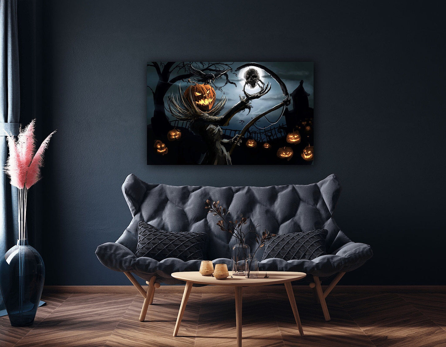 Halloween Scarecrow Pumpkin Canvas