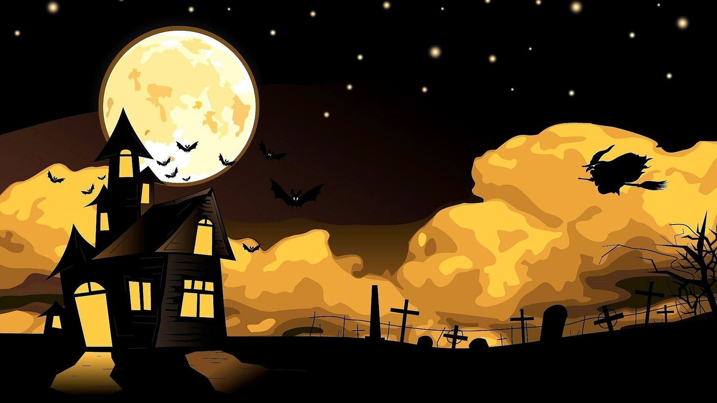 Halloween Haunted House Canvas