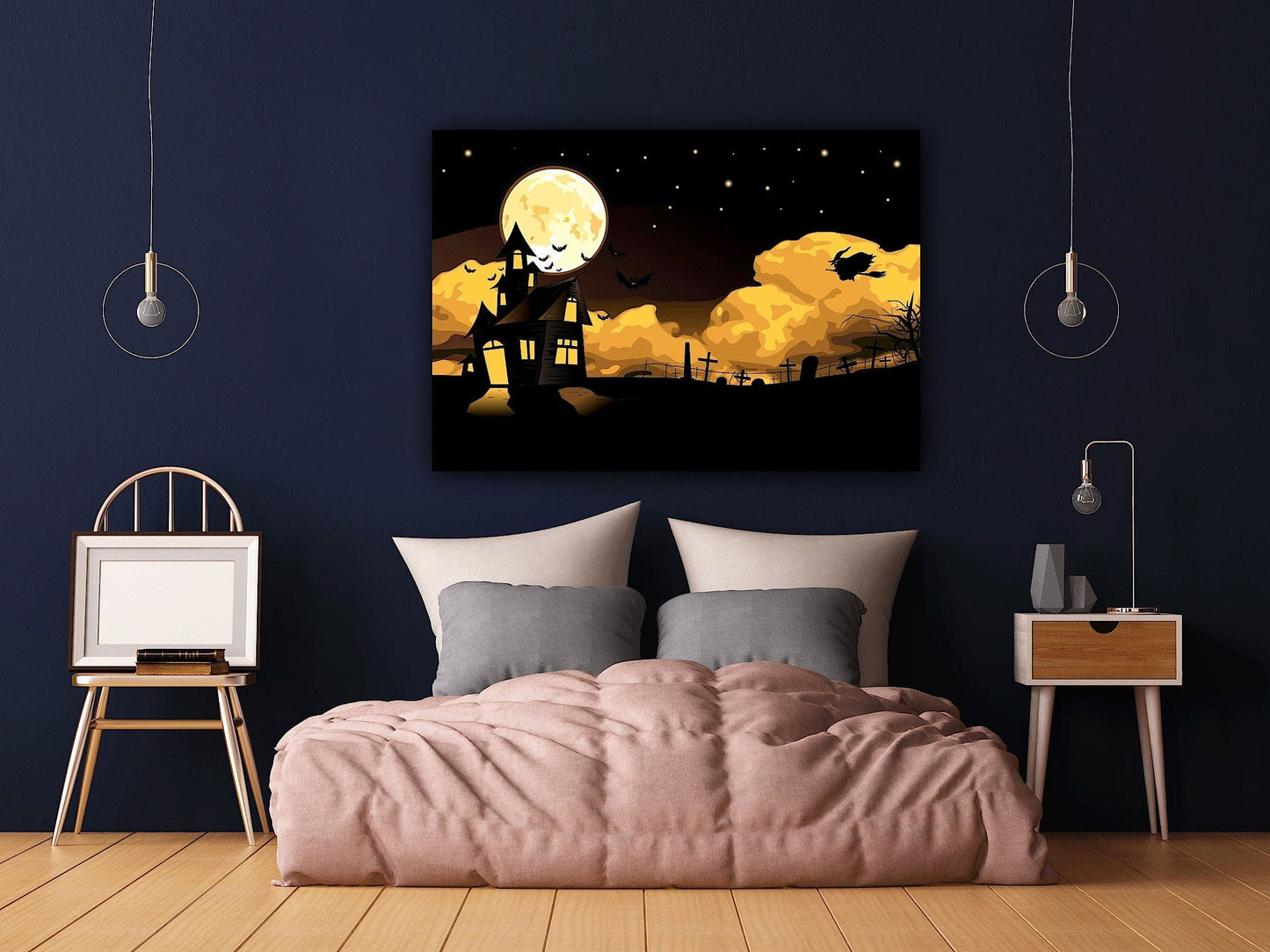 Halloween Haunted House Canvas