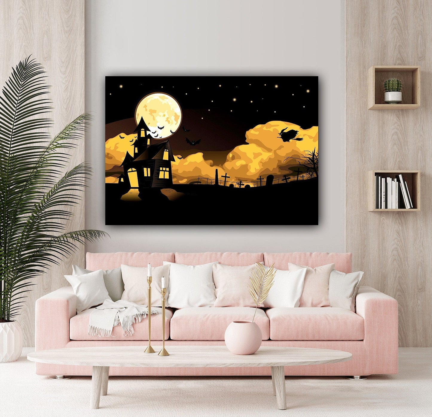 Halloween Haunted House Canvas