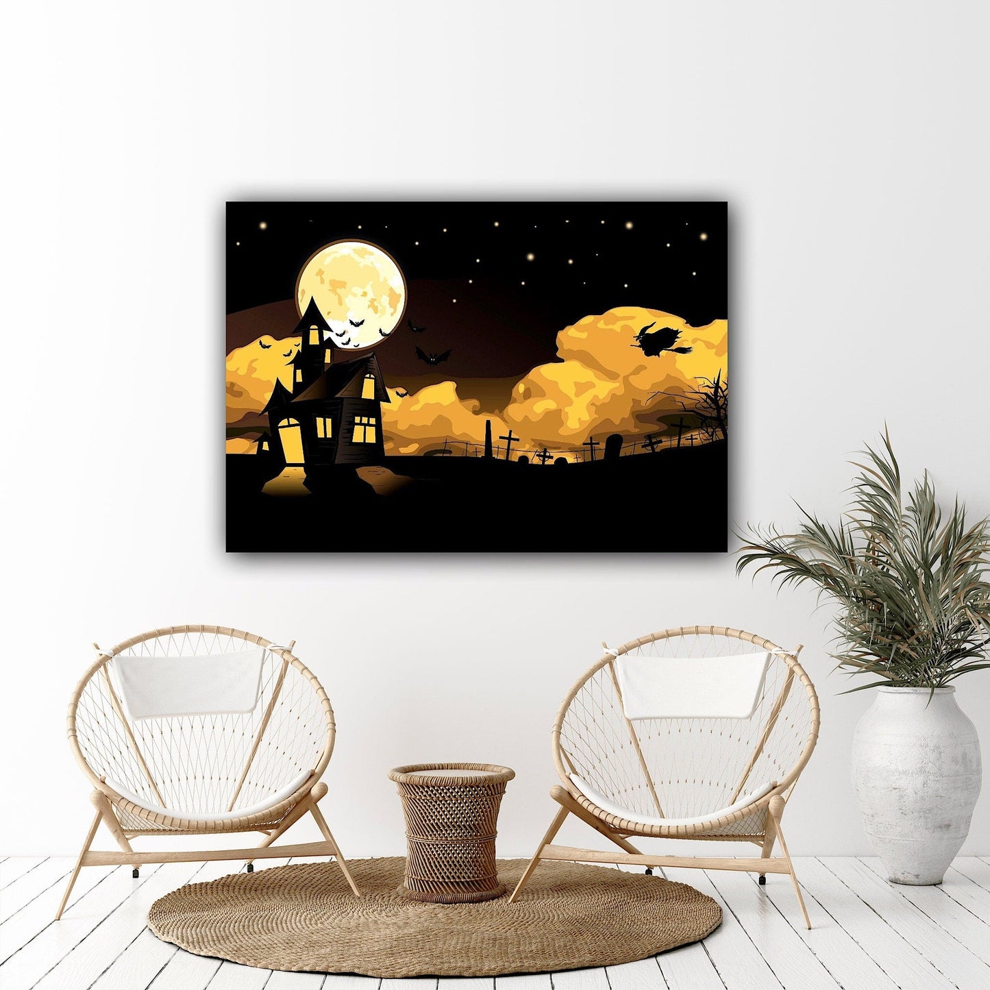 Halloween Haunted House Canvas